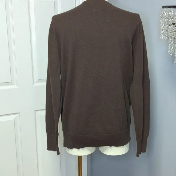 Hurley Brown V-Neck Cotton Pullover Sweater - Picture 5 of 13